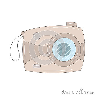 Simple Camera with Hand drawn vector illustration Cartoon Illustration