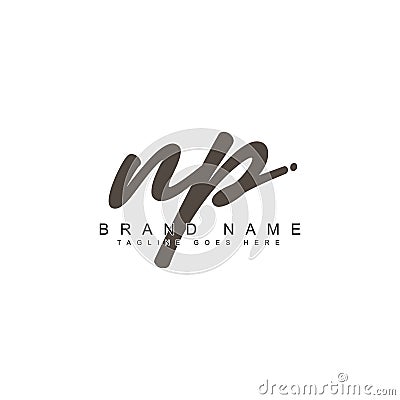 Initial Letter NP Logo - Simple Signature Logo Vector Illustration