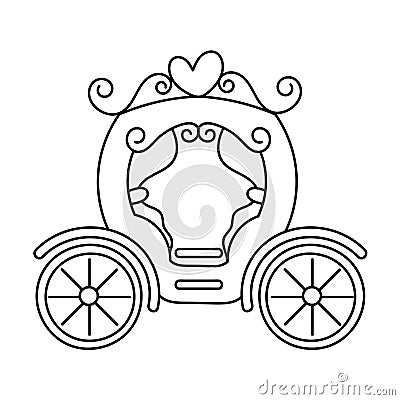 Hand Drawn of Wedding carriage vector illustration Cartoon Illustration