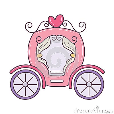 Simple Wedding carriage colored vector illustration Cartoon Illustration