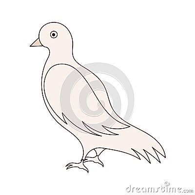 Simple dove bird colored vector illustration Cartoon Illustration