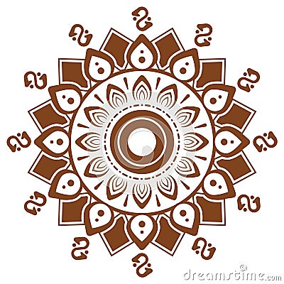 Illustration vector graphic of mandala design with color solid. Vector Illustration