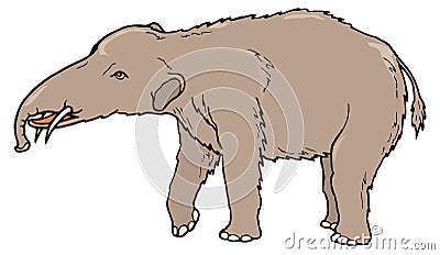 gomphotherium elephant dinosaur ancient vector illustration transparent background Vector Illustration