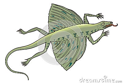 kuehneosaurus flying lizard dinosaur ancient vector illustration transparent background Vector Illustration