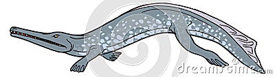 metriorhynchus crocodile fish dinosaur ancient vector illustration transparent background Vector Illustration