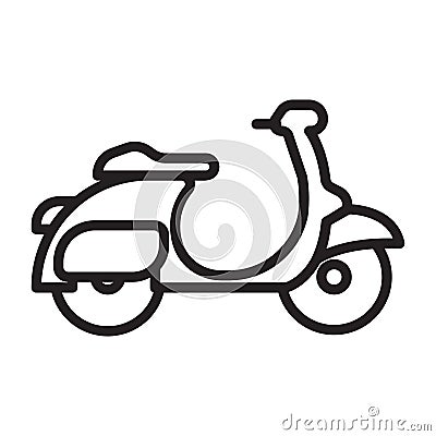 motorcycle outline icon. suitable for automotive themes, vehicles, transportation, coloring books etc. Vector Illustration