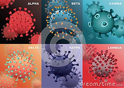 Corona Virus Variants Stock Photo