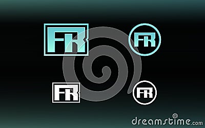 Initials FR logo with a bright color is suitable for E sports teams and others Vector Illustration