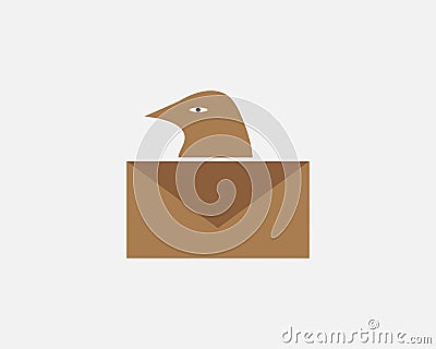 Bird mail logo Vector Illustration