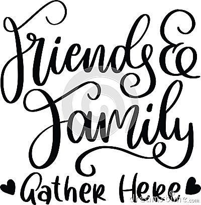 Friends & family gather Here Vector Illustration
