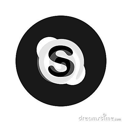 Round edges skype logo icon Vector Illustration