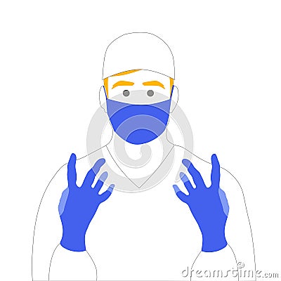 Illustration doctor, doctor, surgeon. A vector image. Stock Photo