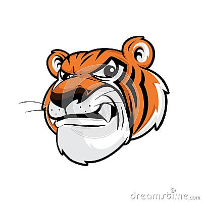 Tiger face angry illustration character Vector Illustration