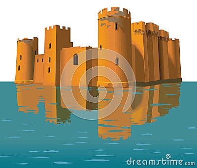 bodiam castle england travel vector illustration transparent background Vector Illustration