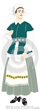 finland woman girl traditional clothing vector illustration transparent background Vector Illustration