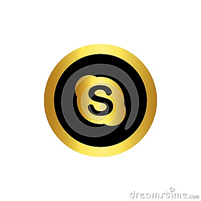 Skype gold logo type vector Vector Illustration