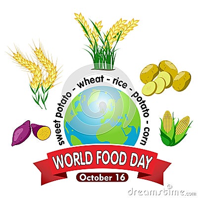 world food day symbol illustration, simple flat vector design Vector Illustration