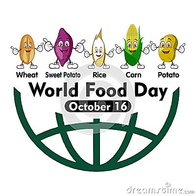 world food day symbol illustration, simple flat vector design Vector Illustration