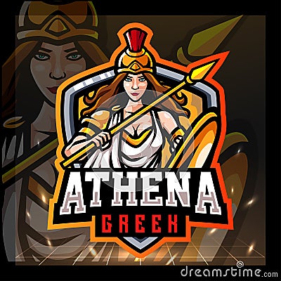 Athena greek mascot. esport logo design Vector Illustration