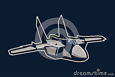 Soviet Union and Russian cold war supersonic fighter jet Vector Illustration