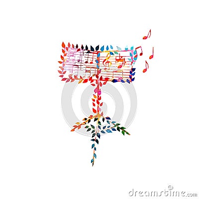 Music sheets on orchestra music stand isolated, colorful vector illustration. Music performance, conducting, live events and music Vector Illustration