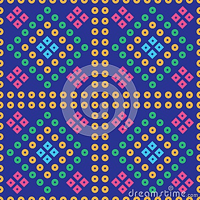 Colourful Traditional Indian Bandhani pattern background, seamless decorative geometric patoda Bandana Stock Photo