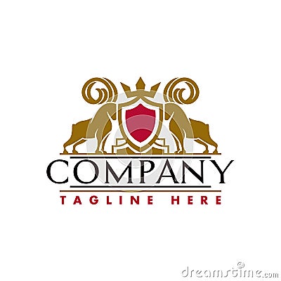 Logo King Ibex Nubia brown gold General Good For Any Industry Vector Illustration