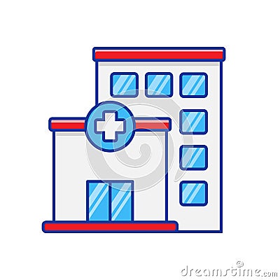 Simple hospital building vector isolated on white background Stock Photo