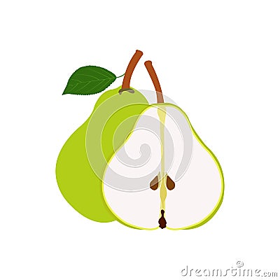 Health and Nutrition Benefits of Pears, Pear fruit vector illustrations Vector Illustration