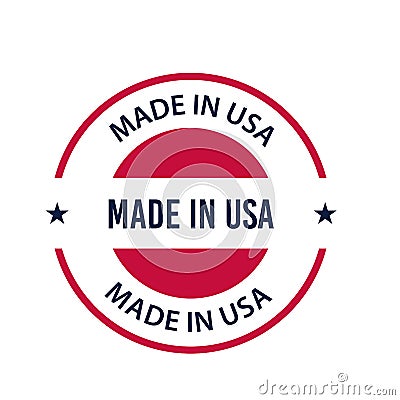 Made in USA badges. proud label stamp, American flag and national symbols, united states of America patriotic emblems set. us pro Vector Illustration