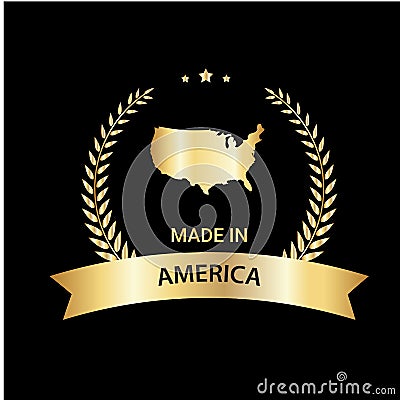 Made in USA badges. proud label stamp, American flag and national symbols, united states of America patriotic emblems set. us pro Vector Illustration