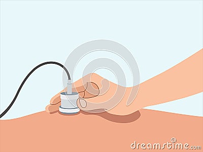 Ultrasound examination procedure for medical center Vector Illustration