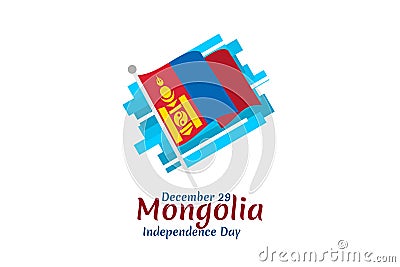 December 29, Independence Day of Mongolia vector illustration. Vector Illustration
