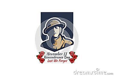 November 11, Happy Remembrance Day. Vector Illustration