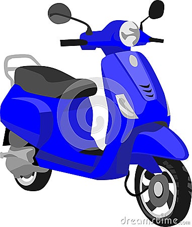 Blue Scooter Bike Transportation Vector Vector Illustration