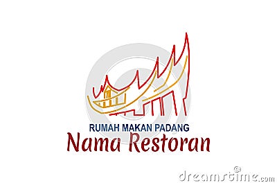 Translation: Restaurant Name, Padang Cuisine. Vector logo. Vector Illustration