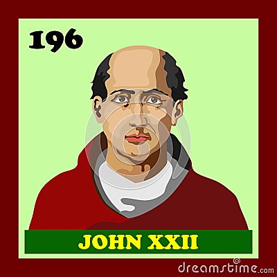 196th Catholic Church Pope John XXII Cartoon Vector | CartoonDealer.com ...