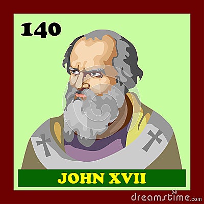 140th Catholic Church Pope John XVII Vector Illustration