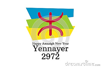 Happy New Amazigh Year. Yennayer 2972. Vector Illustration