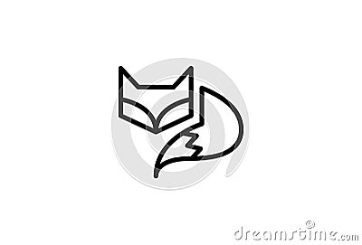 Fox Logo Minimal Symbol Design. Vector Logo Template. A modern and trendy vector emblem of a fox with a head and a tail in geometr Vector Illustration