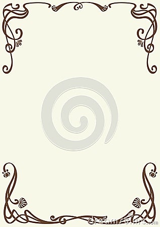 Art nouveau style A4 letter form Stock Photo