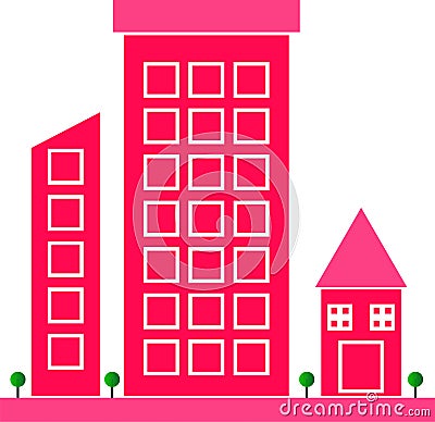 Apartment Architecture Building. Urban Buildings Vector Illustration Isoleted On White Background Vector Illustration