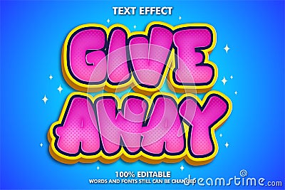 Give away sticker text effects Vector Illustration