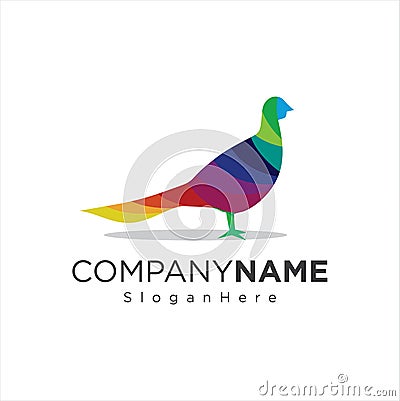 Abstract Colorful gradient turtledove Logo Suitable For Company Logos Business Media Games Personal Needs And Others. pigeon Dove Cartoon Illustration