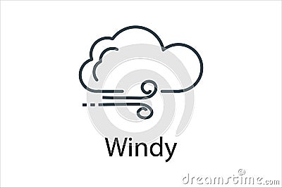 Windy icon thin line stock illustration. Vector Illustration