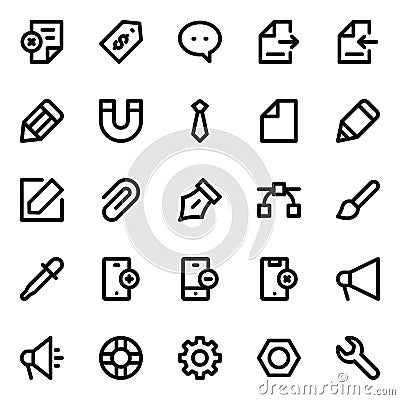 Outline icons for universal web & mobile. Stock Photo