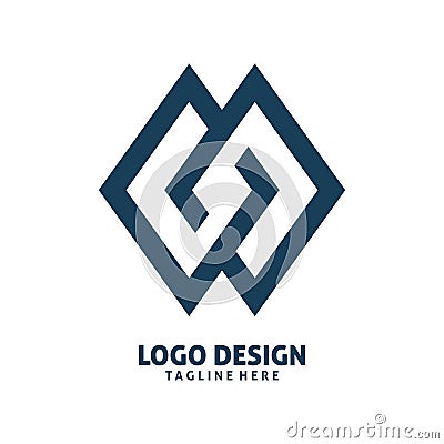 Infinity diamond color line chain logo design Stock Photo