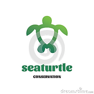 Seaturtle Conservation Logo Concept Vector Illustration