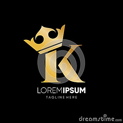 Letter K Crown Logo Design Vector Icon Graphic Vector Illustration