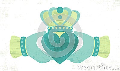 Textured Irish Claddagh Vector Illustration